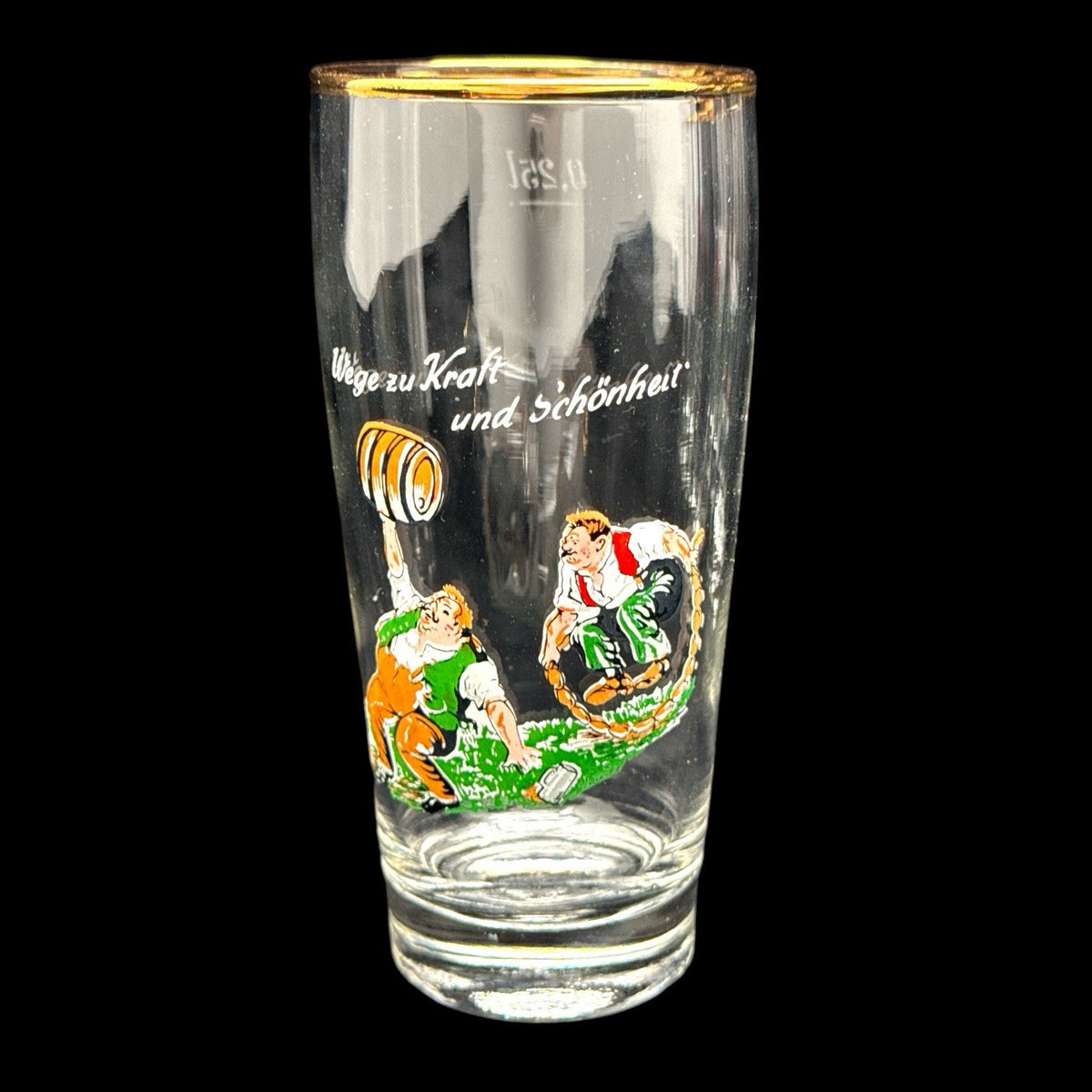 SIX Mid Century GERMAN Novelty RISQUÉ Humor Beer Bar GLASSES 0.25 Liter