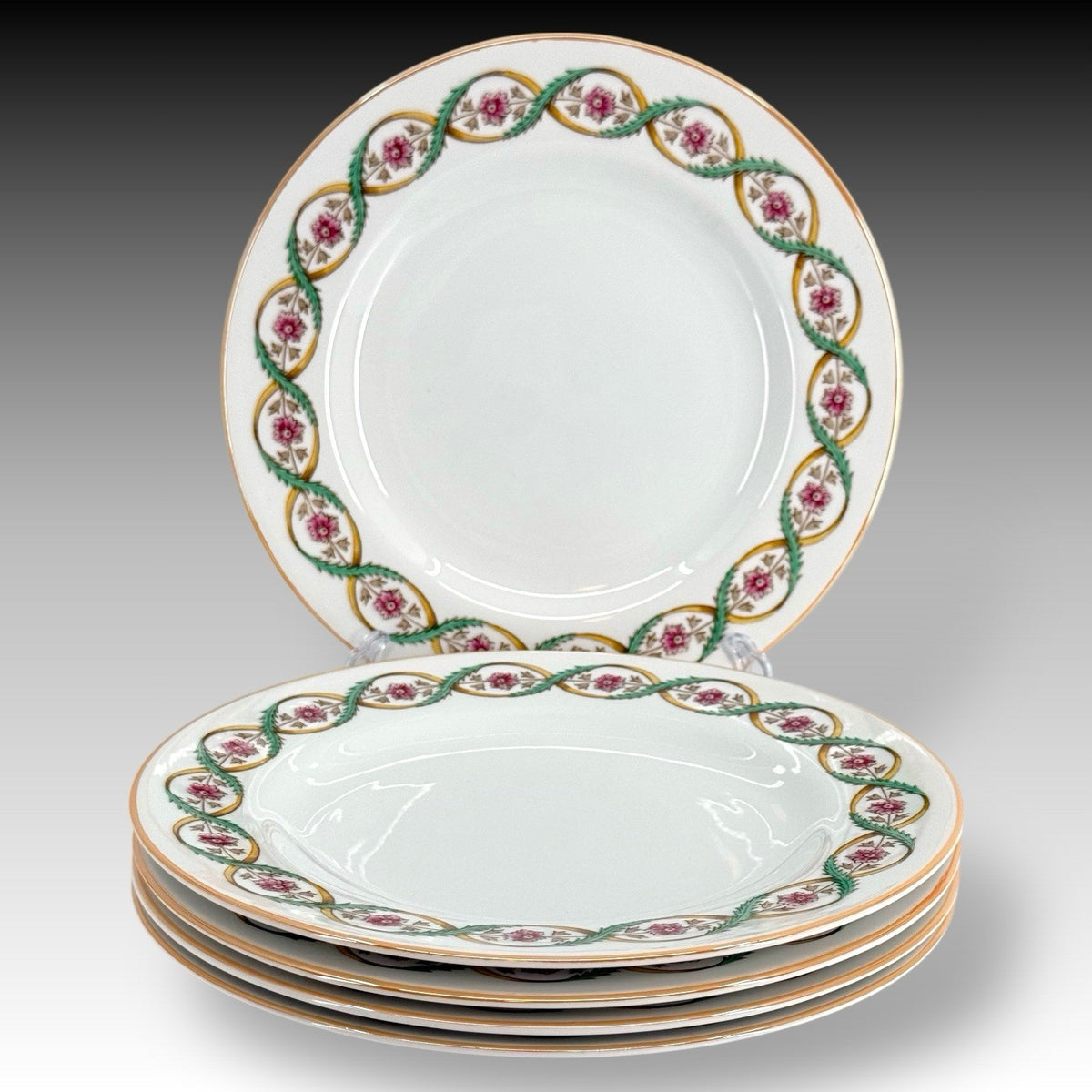 Spode Copelands China England Swirl Floral Dinner Plates Bone China 9 Inches Set