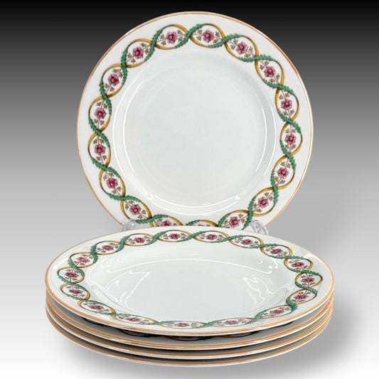 Spode Copelands China England Swirl Floral Dinner Plates Bone China 9 Inches Set