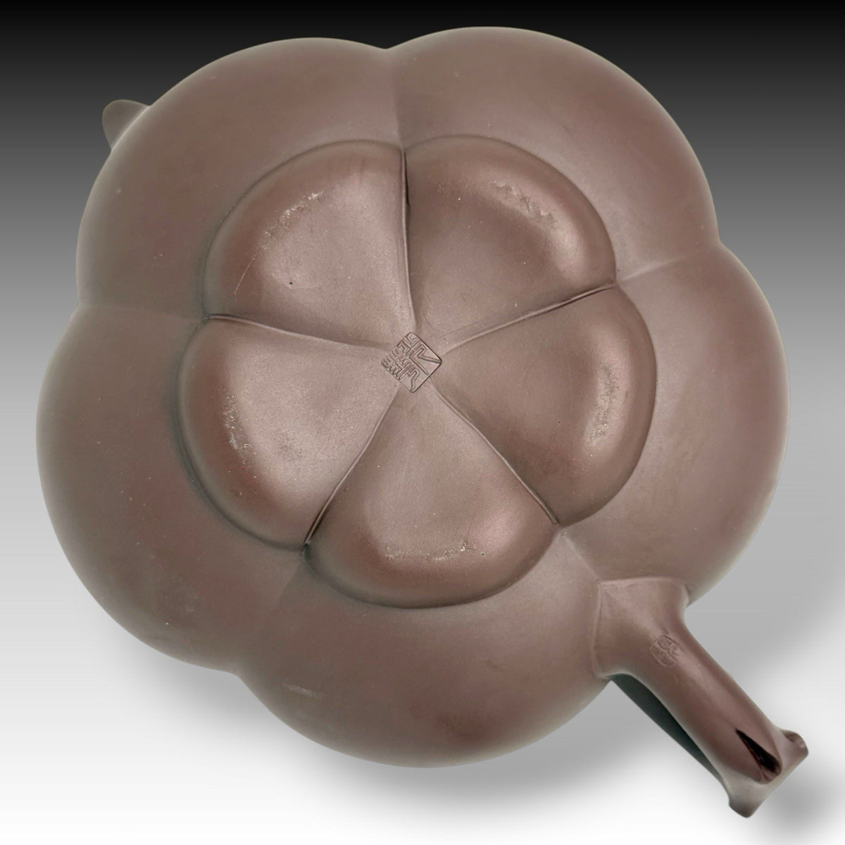 Yixing Zisha Clay Lingzhi Teapot Frog & Squirrel Design Handmade China 20th C.