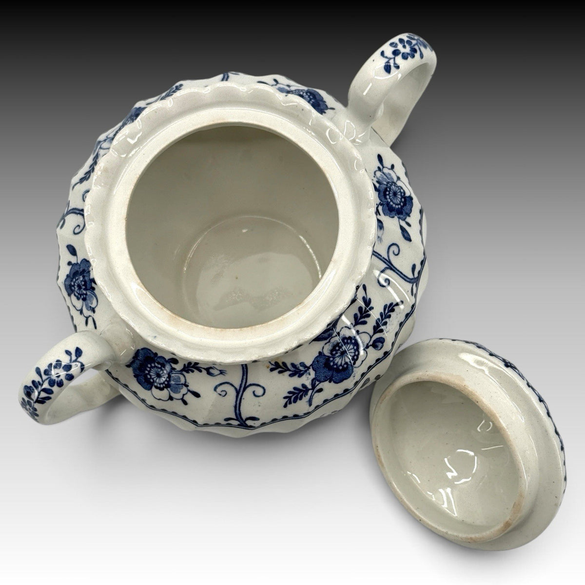 Johnson Brothers Indies Blue Creamer & Lidded Sugar Bowl England Vintage Set 2pc