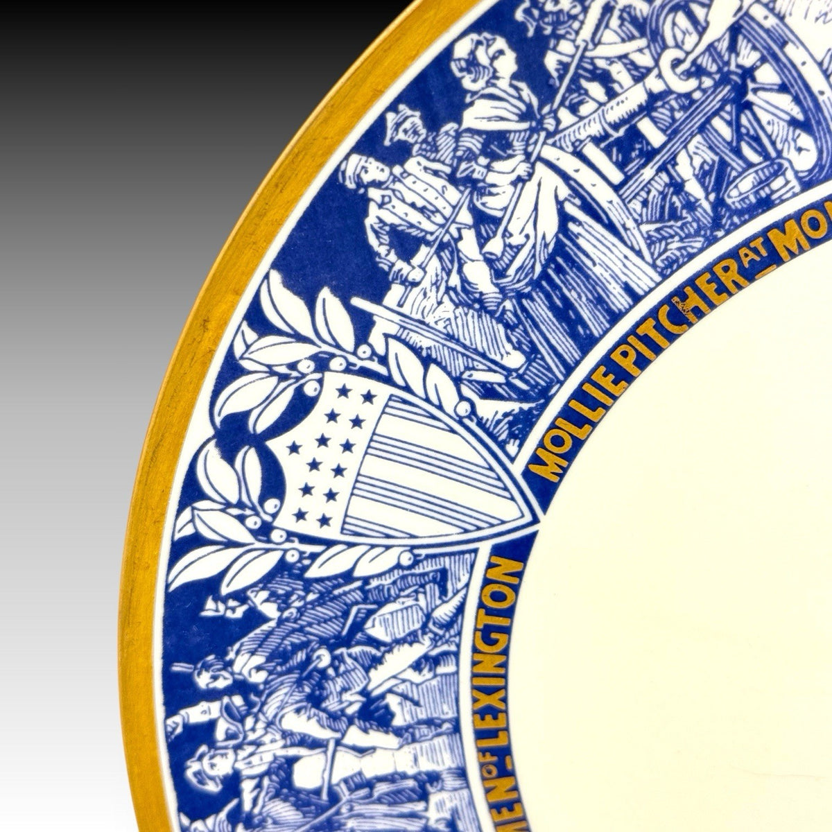 Gorham Bicentennial Delaware Edition Collector Plate 1972, 10.75 Inch Gold Rim