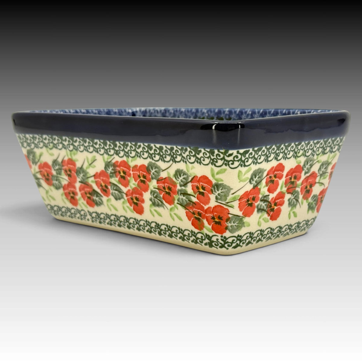 Red Pansy Ceramika Artystyczna loaf pan view 2