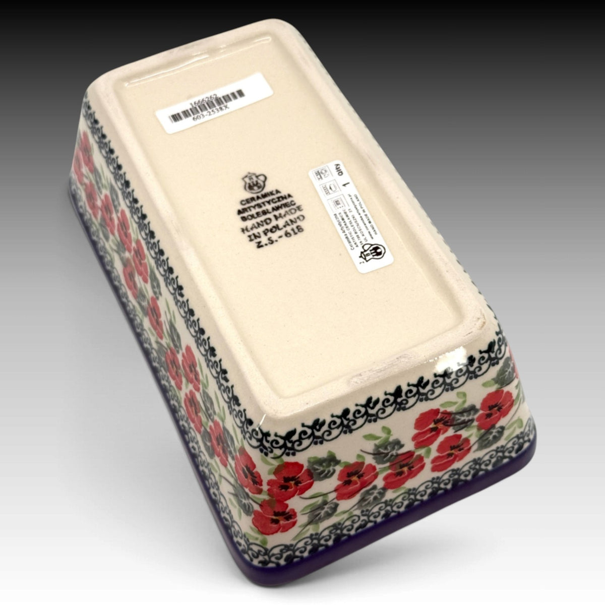 Red Pansy Ceramika Artystyczna loaf pan view 4