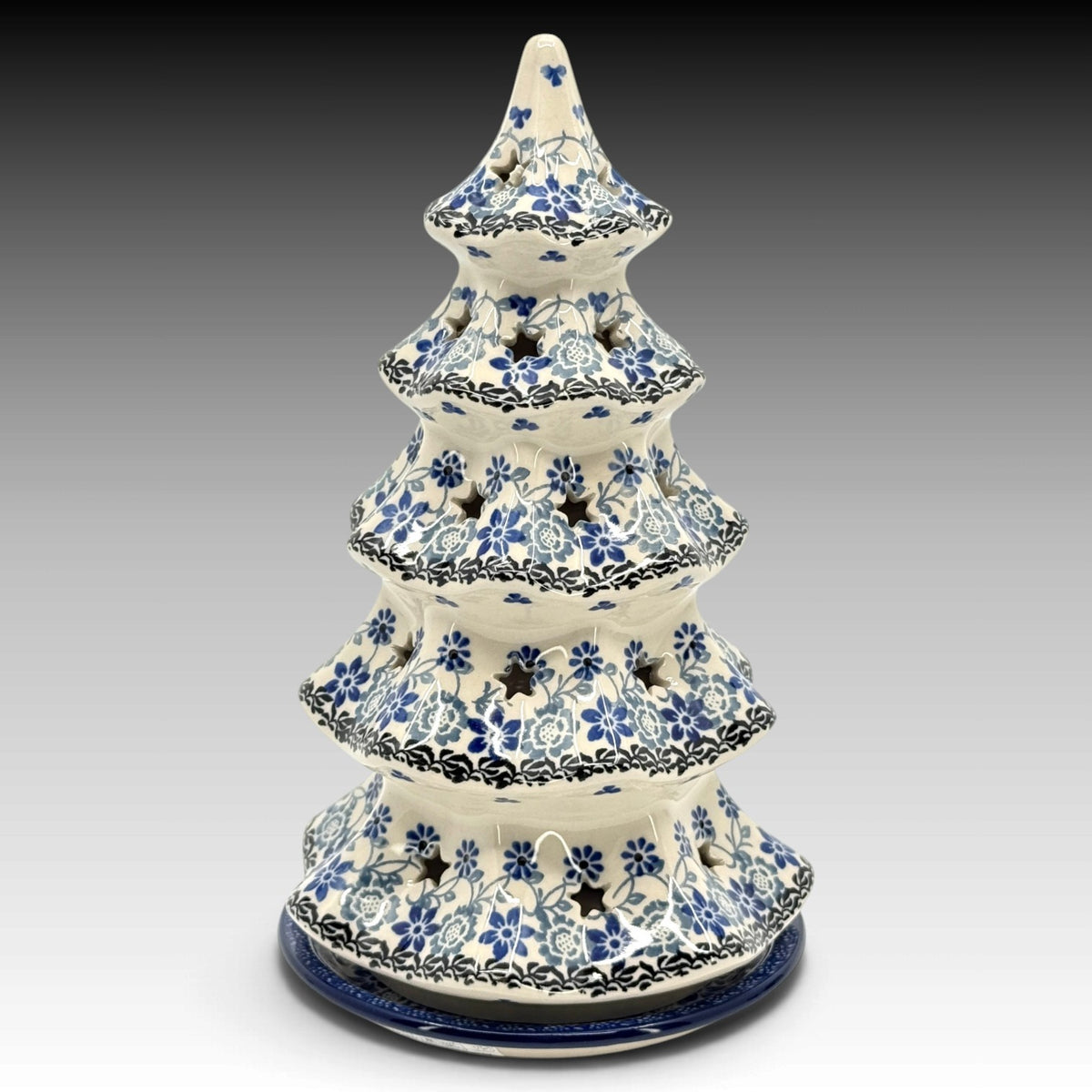 Silver Lace Christmas tree luminary view 1