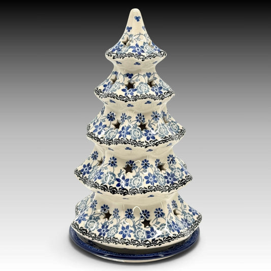 Silver Lace Christmas tree luminary view 1
