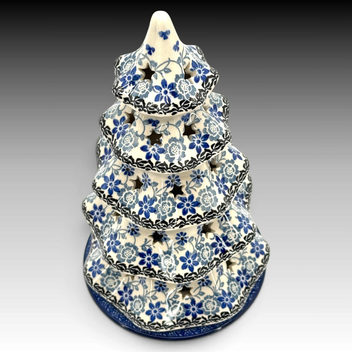 Silver Lace Christmas tree luminary view 2