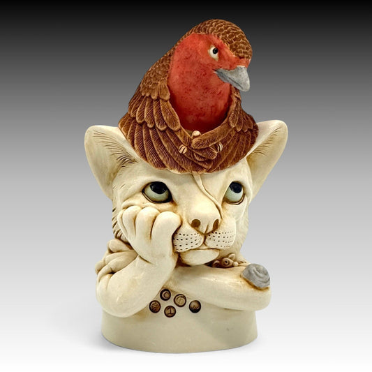 Harmony Kingdom Turdus Felidae TJBR Treasure Jest Cat Robin Archive 1999