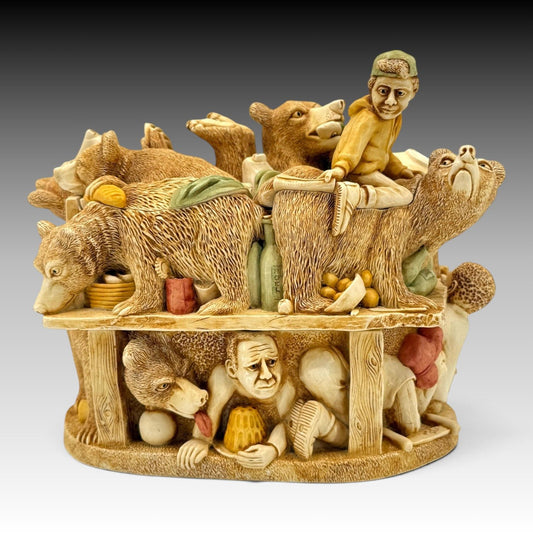 Harmony Kingdom Unbearables TJLEBE Limited Edition Bear Picnic Multi-Compartment