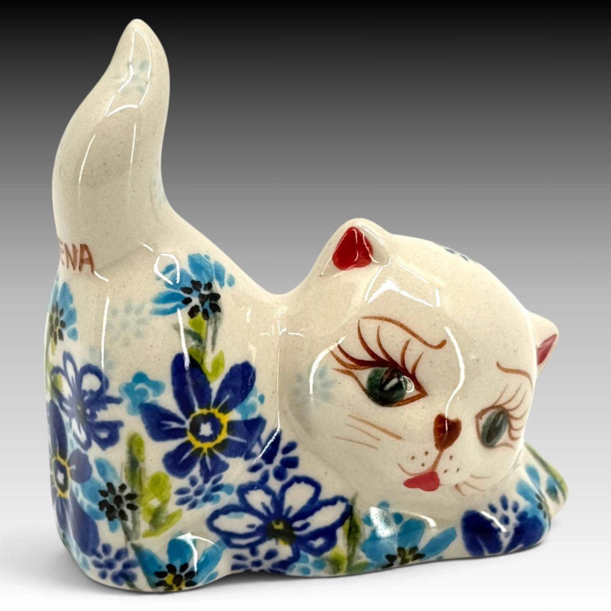 Vena Polish Pottery Kitten Cat Figurine VU527 Hand Painted Boleslawiec Poland view 1