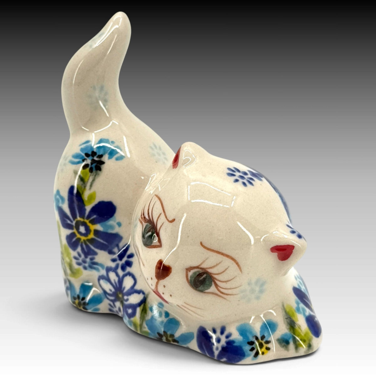 Vena Polish Pottery Kitten Cat Figurine VU527 Hand Painted Boleslawiec Poland view 4