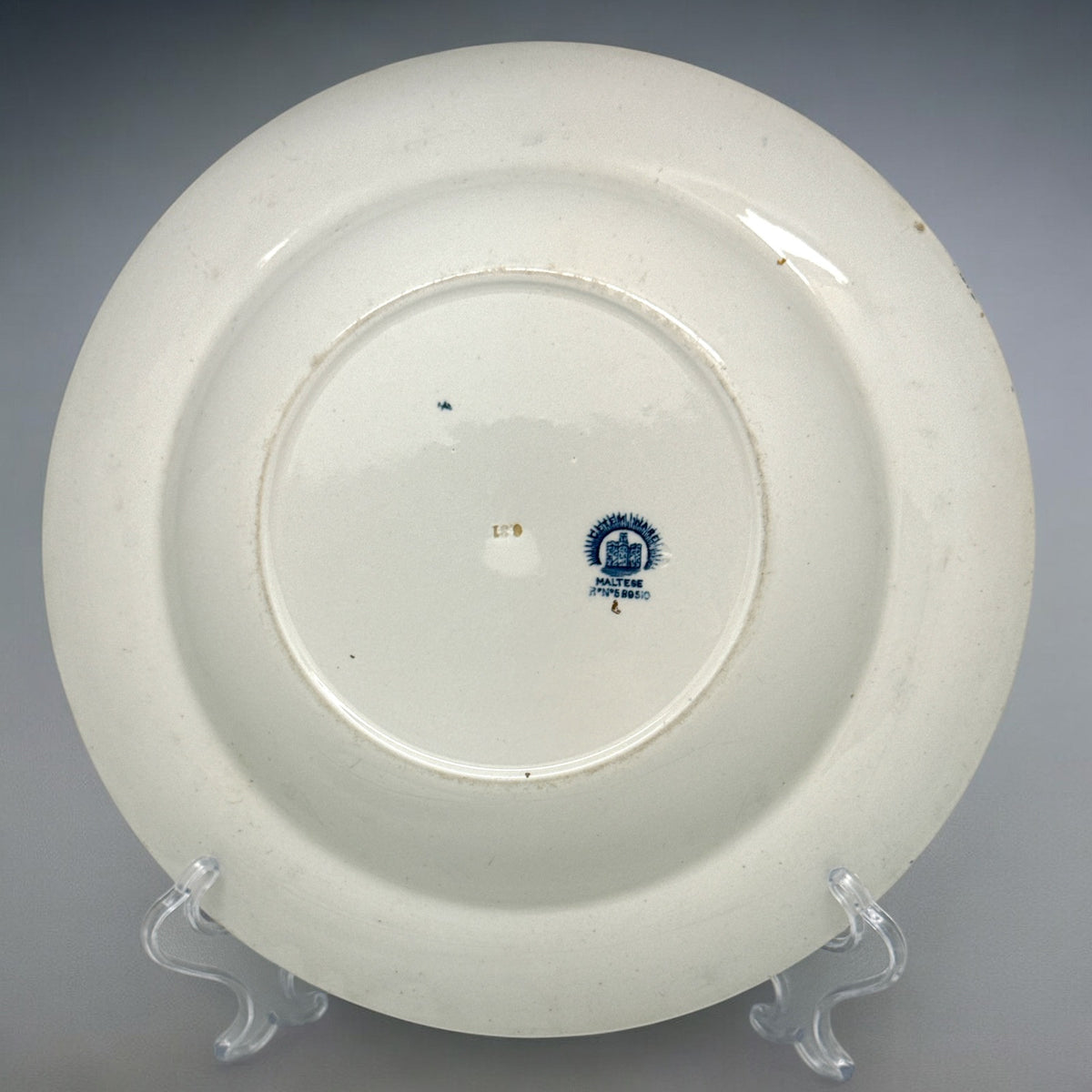 3 Vtg CT Maling & Sons Cetem Ware MALTESE Blue Transfer Floral Rim SOUP BOWLS