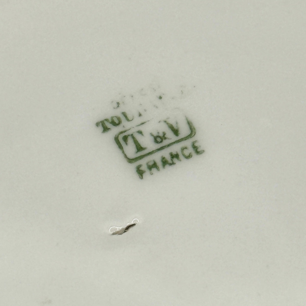 T&V France green porcelain factory mark