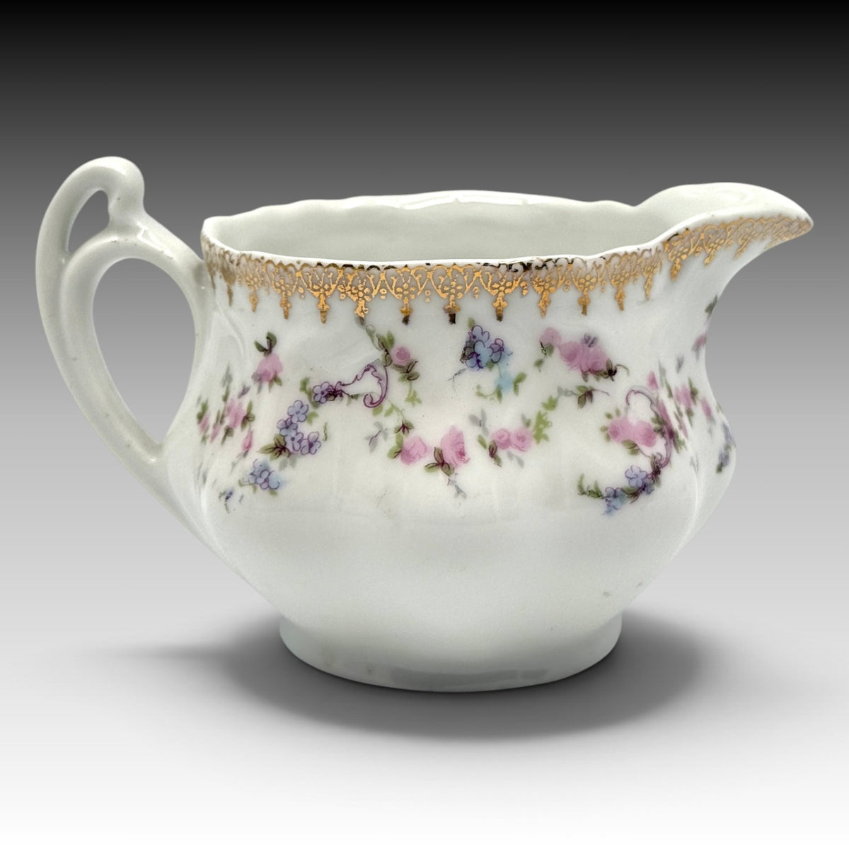 Antique Z.S. & Co. Bavaria signed floral porcelain teapot creamer and sugar set