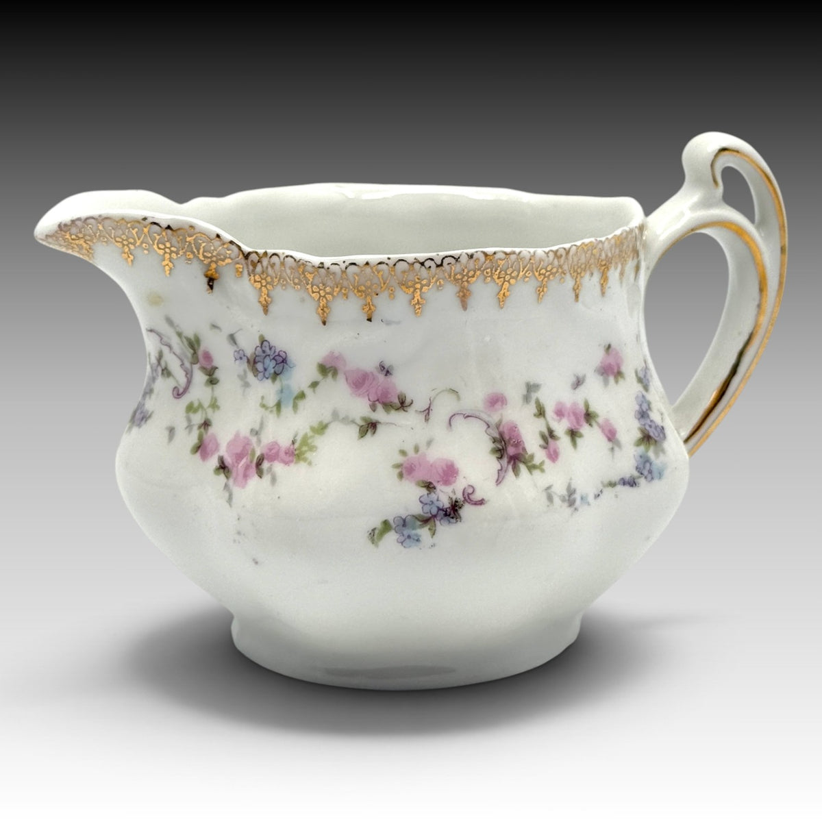 Antique Z.S. & Co. Bavaria signed floral porcelain teapot creamer and sugar set